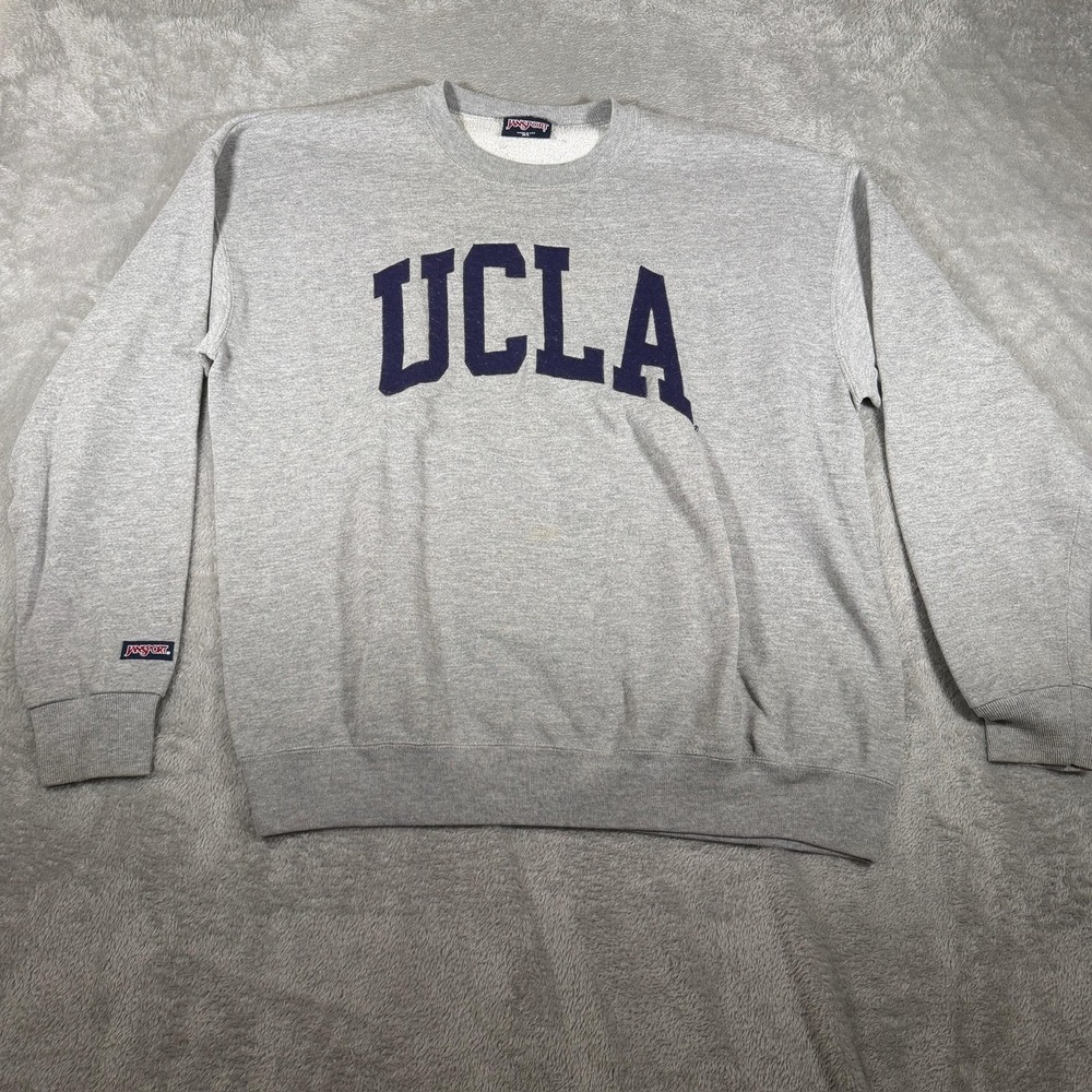 Vintage UCLA Bruins Sweater Mens XL Gray College‎ Football Crewneck Jansport 90s